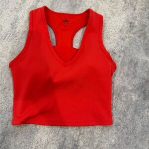 ALO Yoga Red Ribbed Racer back Tank top - size XS
